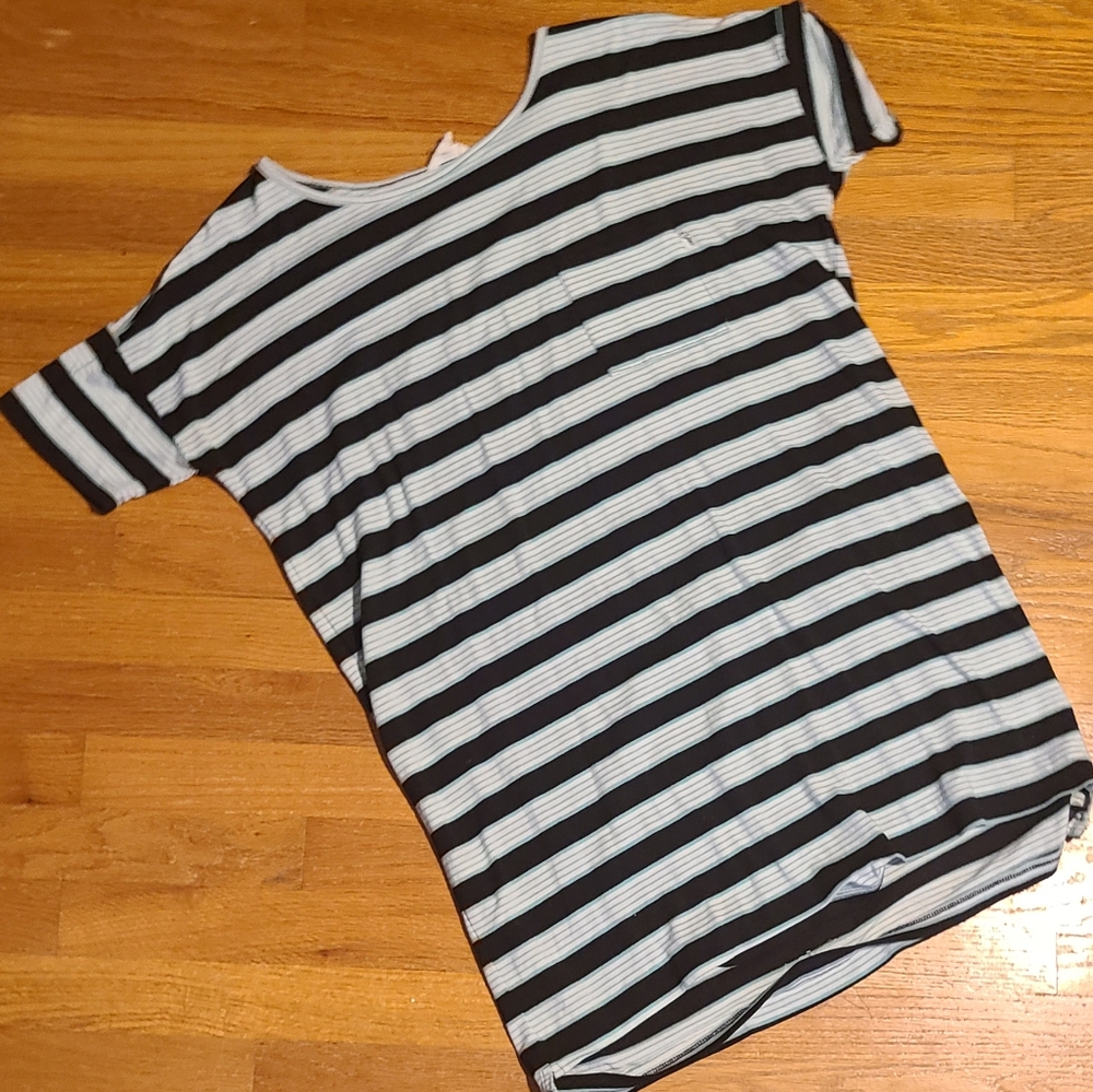 Vans Black, Green and White Striped TShirt Dress